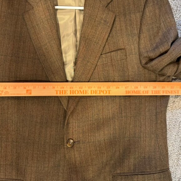Ralph Lauren LRL Tan Rust 100% Wool Blazer Sport Coat Mens Size 42XL Herringbone - Picture 3 of 9